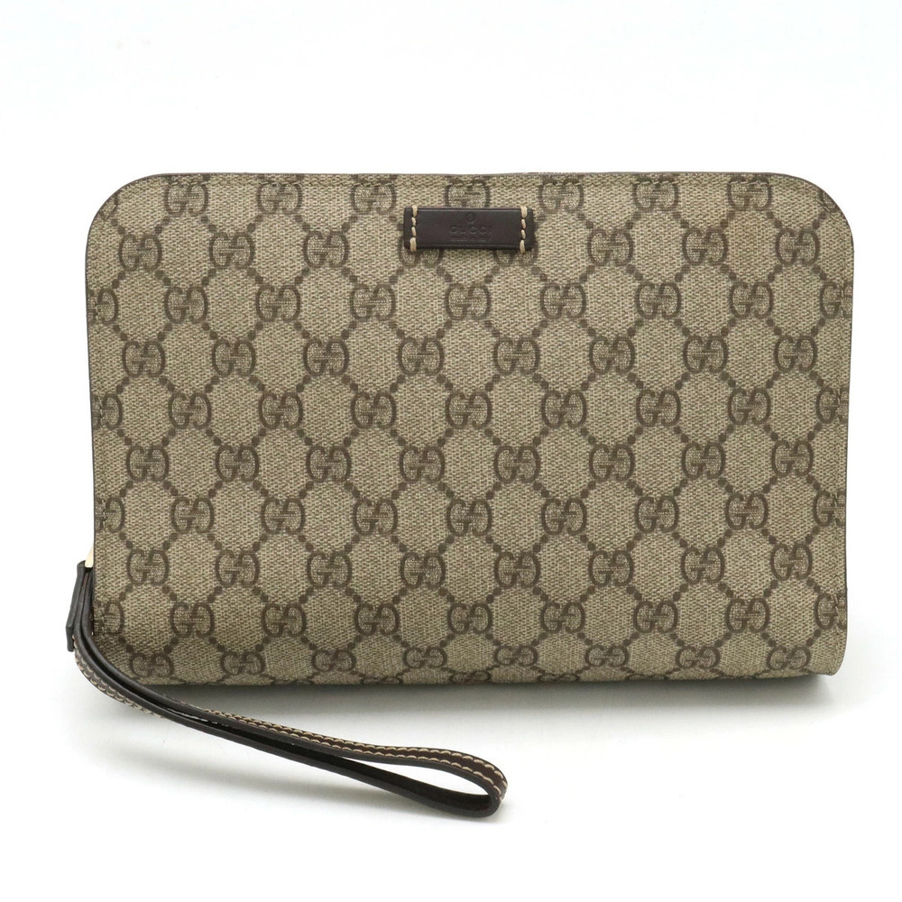 Gucci GG Supreme Shoulder Bag Bag Leather Beige Brown Cream